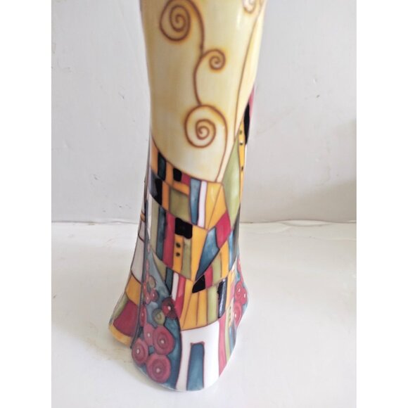Vintage Benaya Kiss'06 Dress Vase Porcelain Mosiac pattern 11.75 inch - Picture 8 of 15